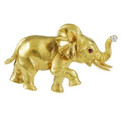 Retro Elephant Brooch