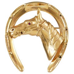 Lucky Horseshoe Brooch