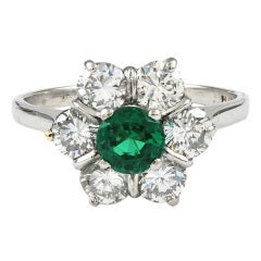 TIFFANY Diamond and Emerald Ring