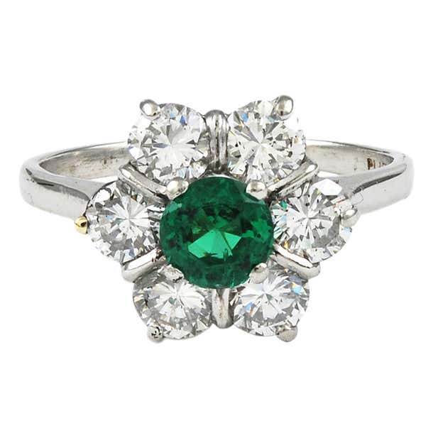 TIFFANY Diamond and Emerald Ring at 1stDibs | dazzling emeralds twins death