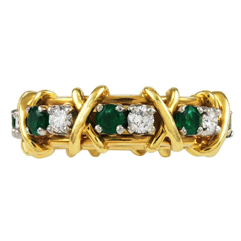 TIFFANY SCHLUMBERGER Emerald and Diamond Ring