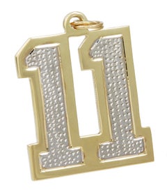 Large Gold Figural "11" Charm