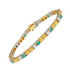 VAN CLEEF AND ARPELS Diamond and Emerald Bracelet