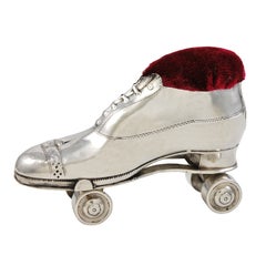 Roller Skate  Sterling Pin Cushion