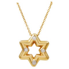 Tiffany & Co. Diamond Gold Star of David 12