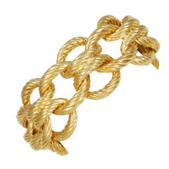Wide Gold Nautical Link Bracelet 7