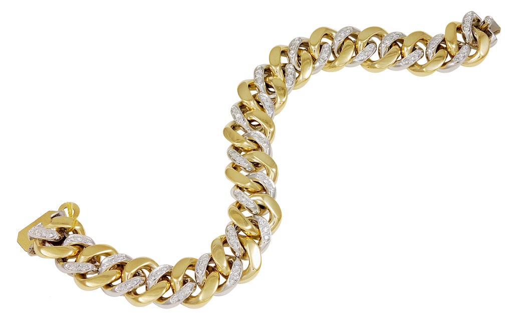 Pomellato Gourmette Diamond Gold Bracelet