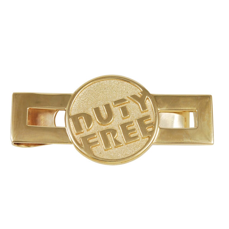 "Duty Free" Gold Money Clip