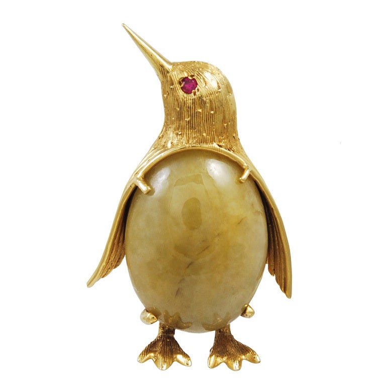 Baby Penguin Chick Brooch For Sale