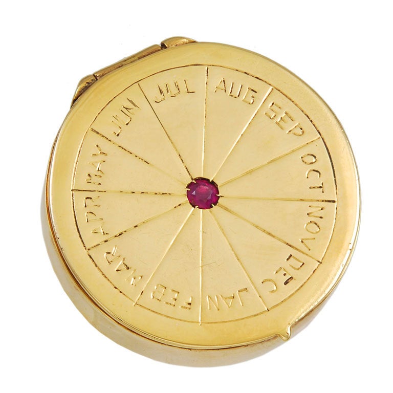 Gold Monthly Pill Box