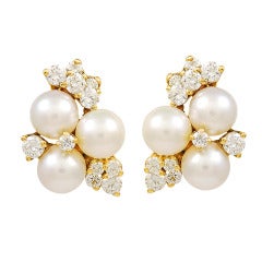 Diamond and Pearl Ear Clips 9