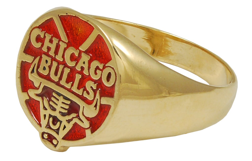 Chicago Bulls gold and red enamel ring set in 10K.
Size 8 1/4 and can be easily sized.
For the sports lover in your life