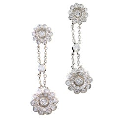 TIFFANY
CO Diamond Flower Drop Earrings