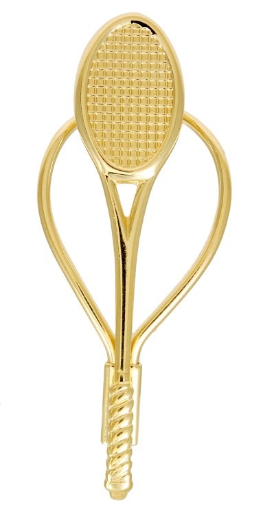 Estate 14K gold figural tennis racquet money clip.
A perfect gift for the holidays.