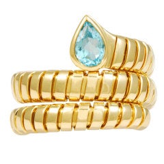 Bulgari Tubogas Topaz Gold Ring