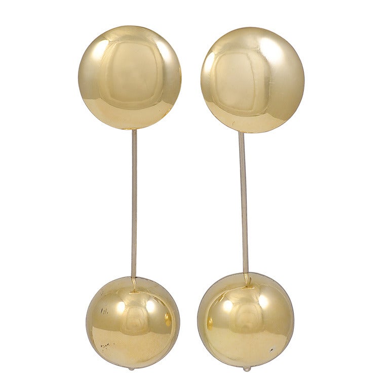 Gold Ball Drop Earrings