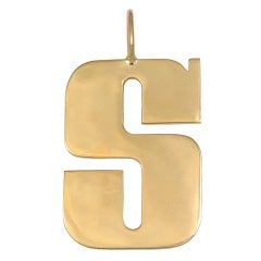 Extra Large Figural "S" Pendant/ Charm