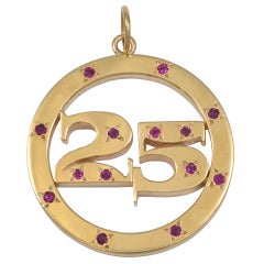Vintage "25" Ruby Sapphire Large Charm