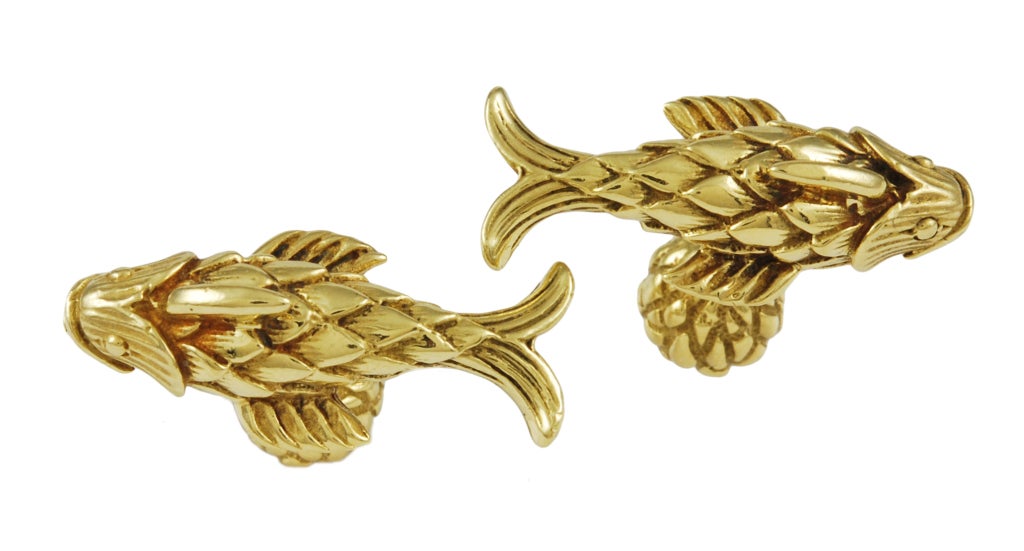 Men's Tiffany & Co. Schlumberger Figural Fish Cufflinks