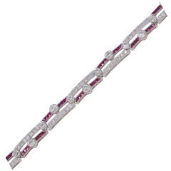 Diamond and Ruby Art Deco Bracelet 8
