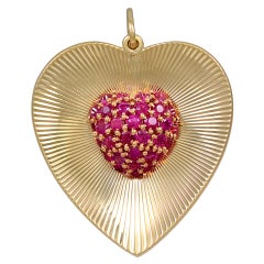 Ruby Heart Pendant/ Charm