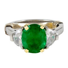 Vintage TIFFANY&CO Emerald and Diamond Ring