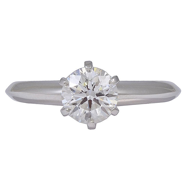 0.66 CT Tiffany & Co. Platinum Diamond Engagement Ring-Tiffany Diamond  Solitaire | eBay