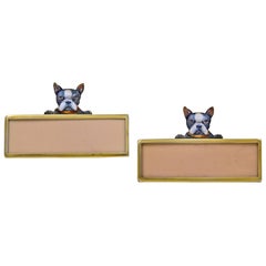 Antique Boston Bull Terrier Place Card Holders