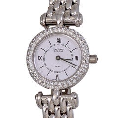 Van Cleef 
Arpels Lady
s White Gold and Diamond Bracelet Watch