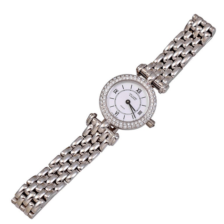 Van Cleef & Arpels Lady's White Gold and Diamond Bracelet Watch