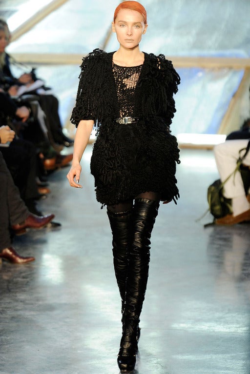 RODARTE black hand-knit and looped cardigan sweater runway 2008 For ...