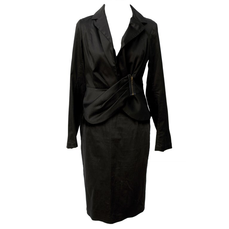 Charles Chang-Lima black suit with exposed zipper For Sale at 1stDibs