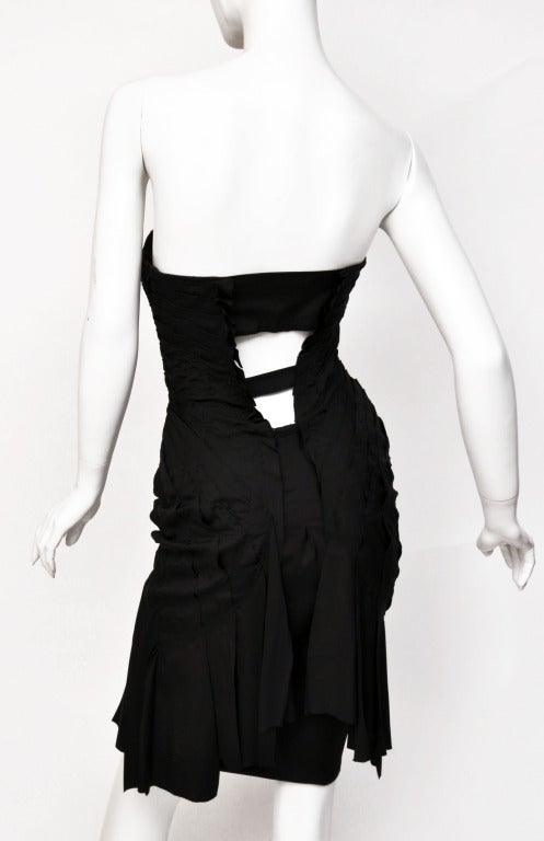 S/S 2003 Tom Ford for Gucci strapless black silk dress For Sale at 1stdibs