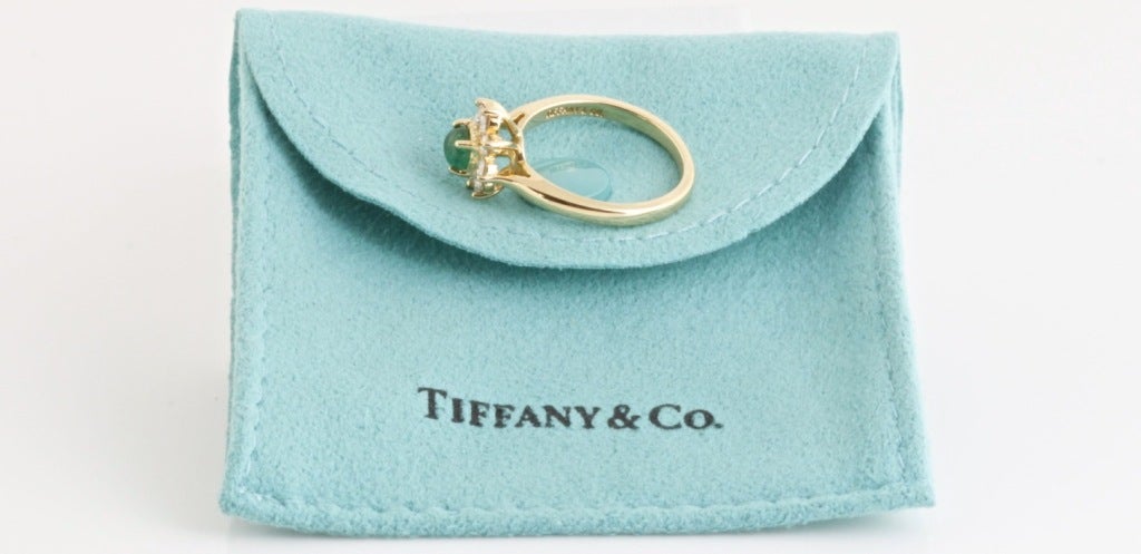 TIFFANY and Co. Yellow Gold, Diamond and Emerald Flower Ring For Sale ...