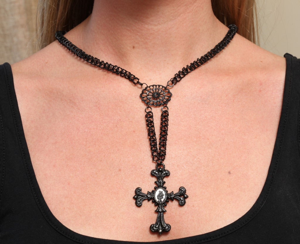 Antique Berlin Iron Chain and Cross c. 182030 For Sale at