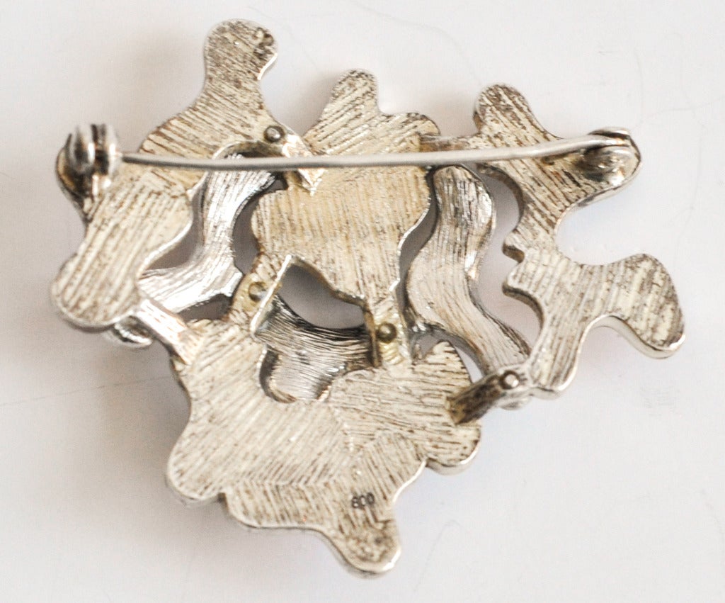 Art Deco Abstract Enamel Pin at 1stdibs