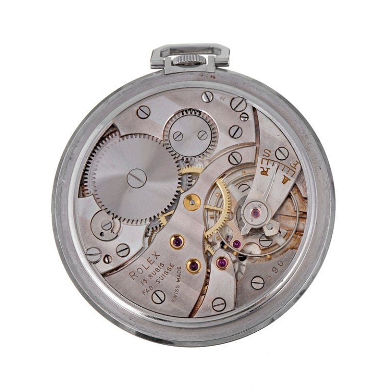 ROLEX Colossal Stainless Steel Art Deco Pocketwatch at 1stDibs