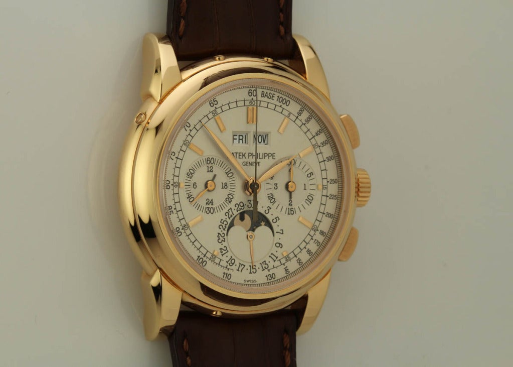 Patek Philippe Rose Gold Perpetual Calendar Chronograph Wristwatch Ref 5970R at 1stdibs