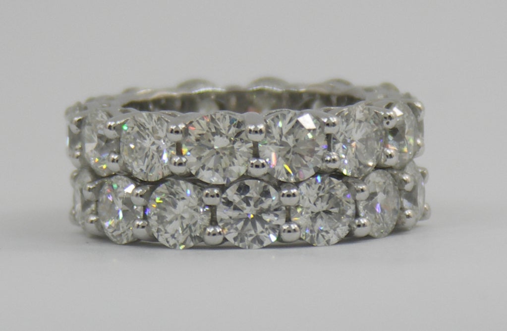 Diamond Platinum Common Prong Eternity Bands For Sale at 1stDibs