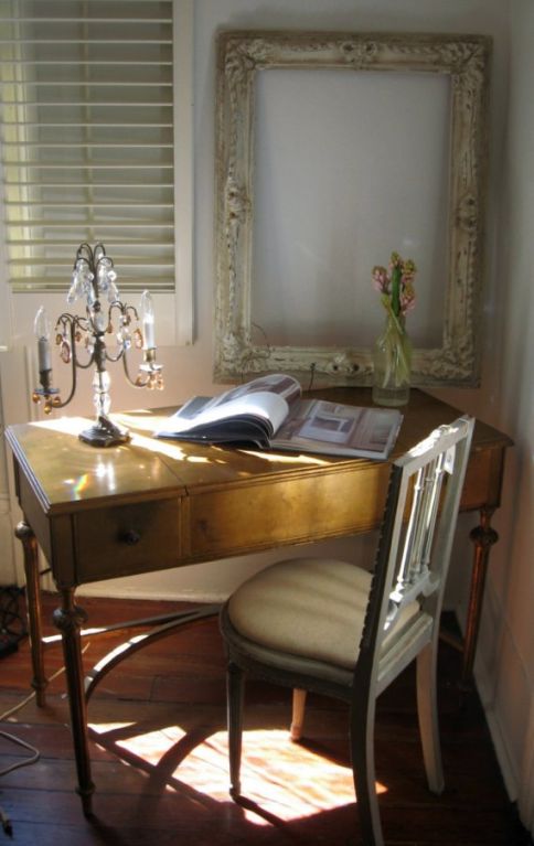 Gilded Louis XVI Style Desk or Vanity 5