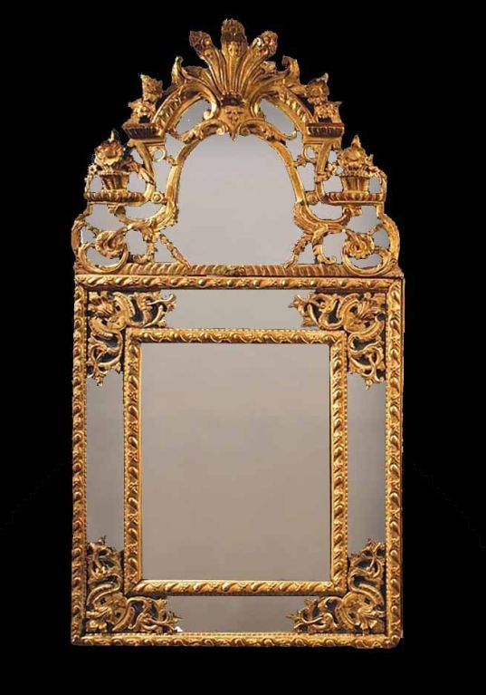 Elegant Regence Giltwood Mirror, French, Circa 1740