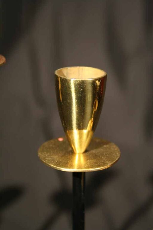 Japanese Pair Mid Century Bronze Candleabra. Circa 1950