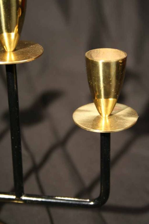 20th Century Pair Mid Century Bronze Candleabra. Circa 1950