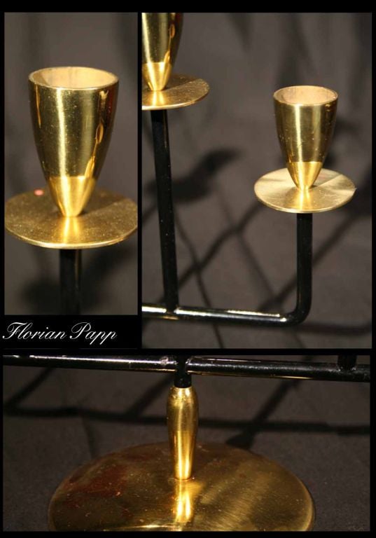 Pair Mid Century Bronze Candleabra. Circa 1950 1