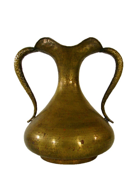 ITALIAN MID CENTURY HAMMERED BRASS PITCHER by Egidio Casagrande 2