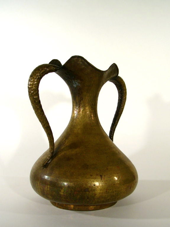 ITALIAN MID CENTURY HAMMERED BRASS PITCHER by Egidio Casagrande 5