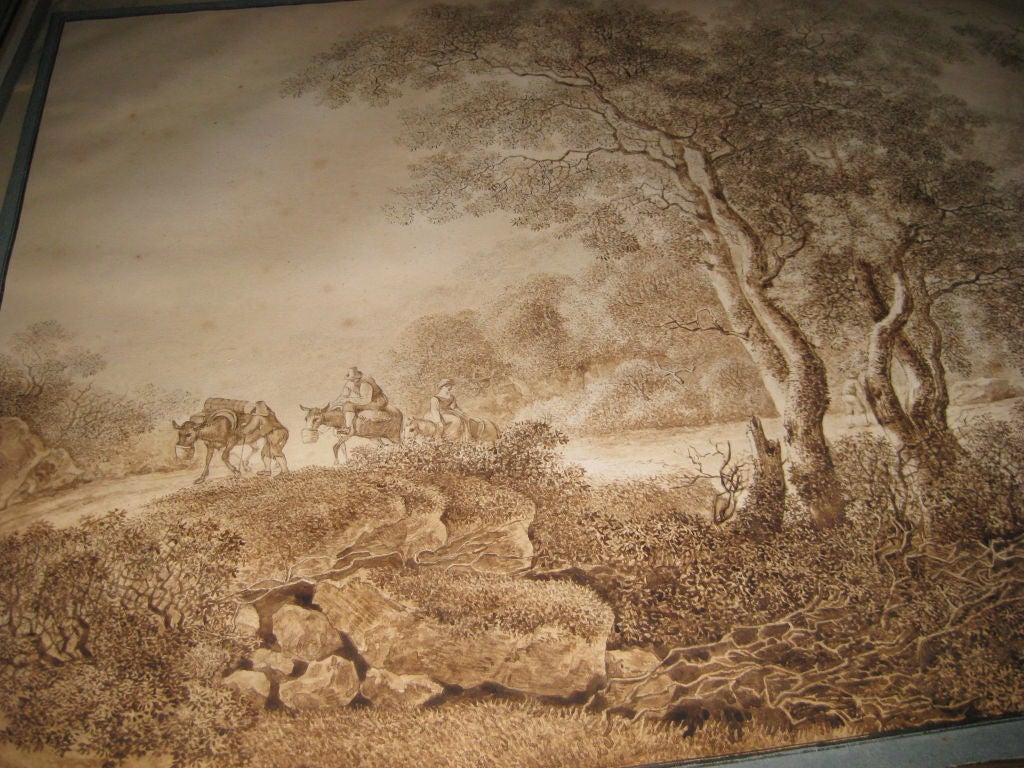 Large 18th C Landscape Drawing For Sale 3