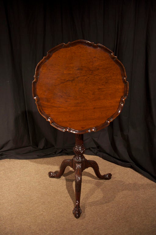 Rococo George III Mahogany Piecrust Table, circa 1760 For Sale