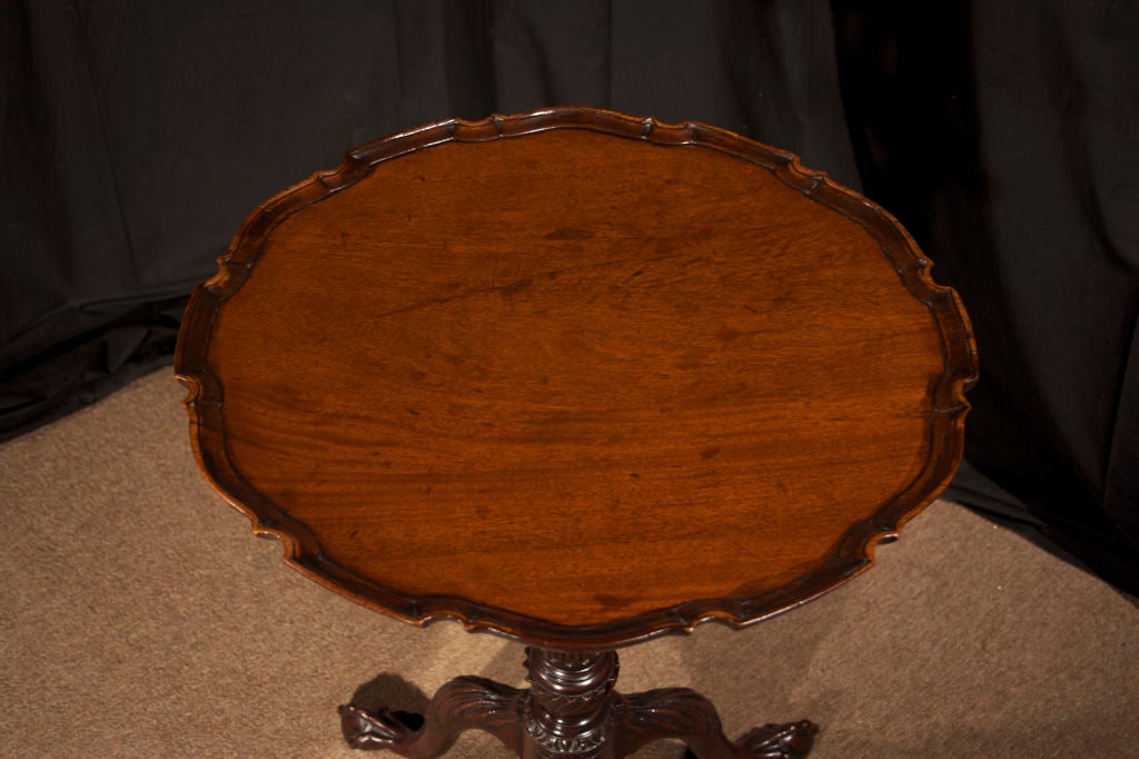 English George III Mahogany Piecrust Table, circa 1760 For Sale