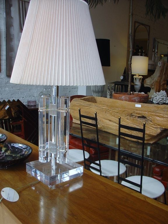 Late 20th Century Lucite Lamp For Sale